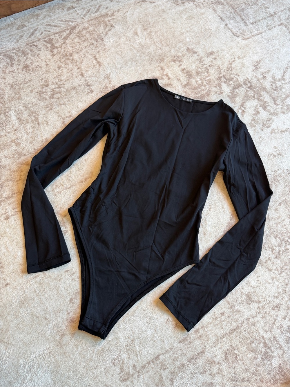 Zara Black Long-Sleeve Bodysuit